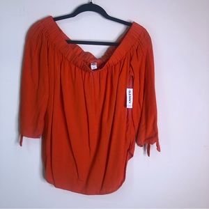 NWT Old Navy Off Shoulder Red Orange Top